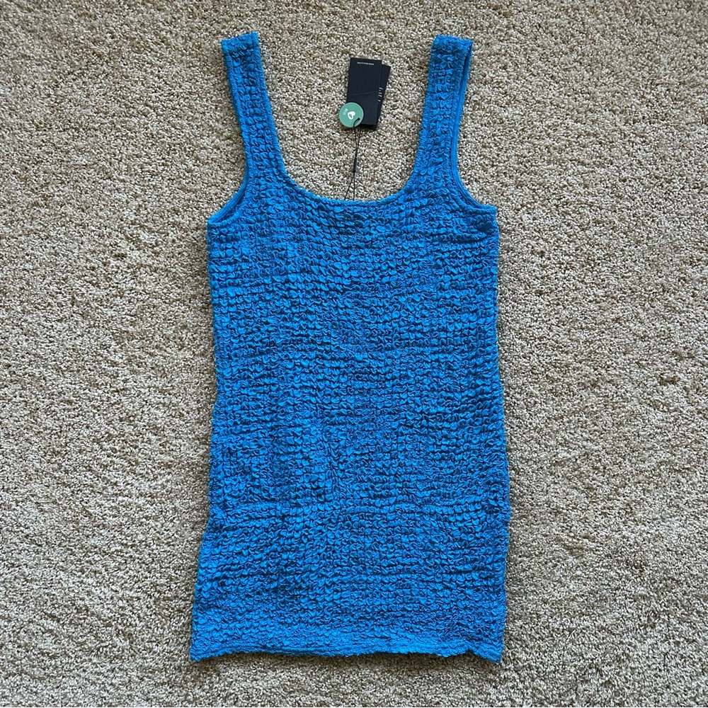 Rails Julie Smocked Dress Bay Blue Size L New With Tags